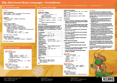 SQL - Kurzreferenz Structured Query Language - Back